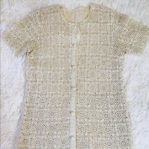 Women Crochet Sweater Sz S